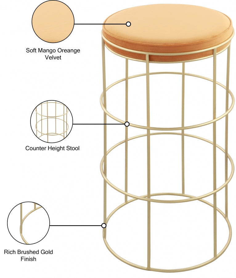 Tabouret de comptoir en velours Rebar