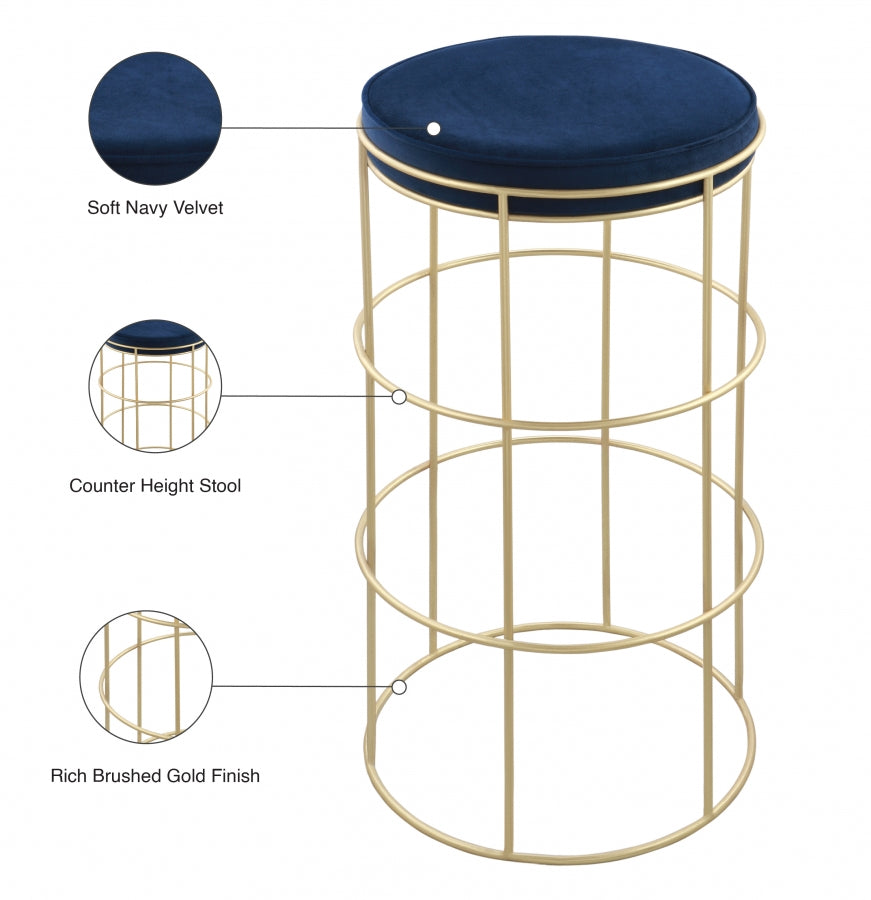 Tabouret de comptoir en velours Rebar