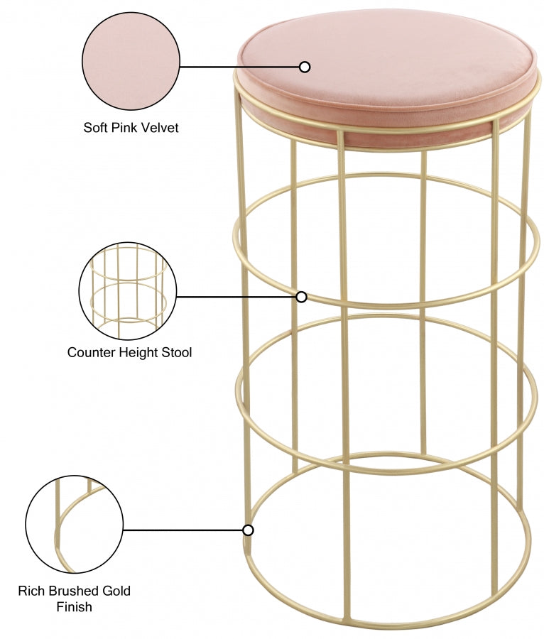 Tabouret de comptoir en velours Rebar