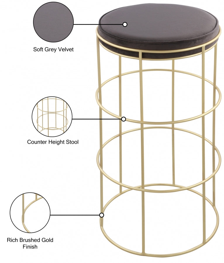 Tabouret de comptoir en velours Rebar