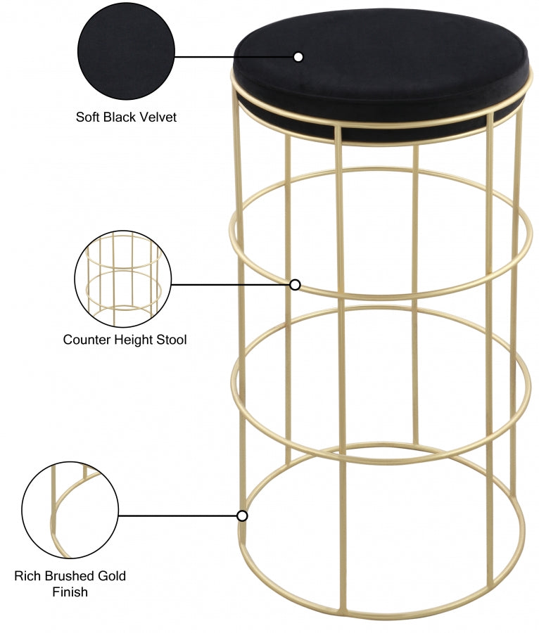 Tabouret de comptoir en velours Rebar