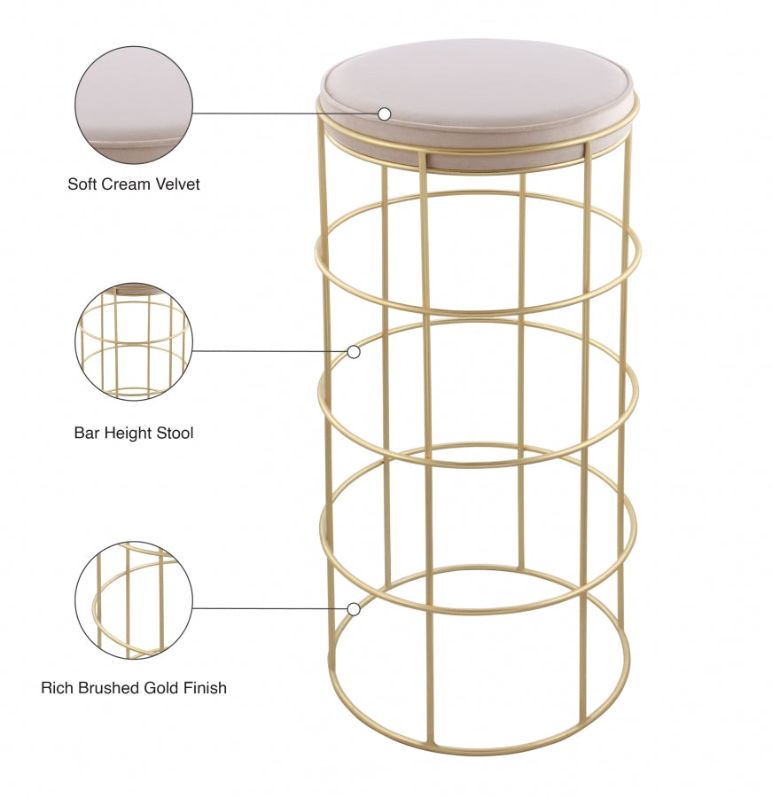 Tabouret de bar en velours Rebar