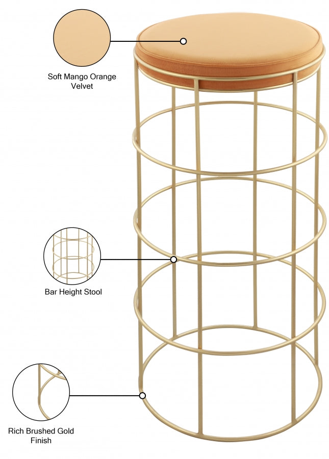 Tabouret de bar en velours Rebar