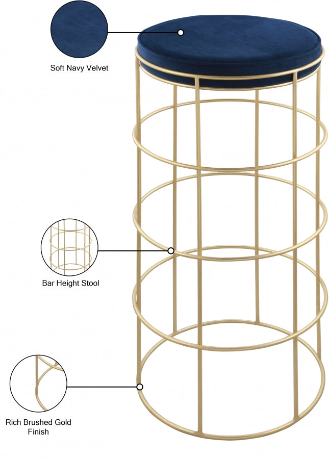 Tabouret de bar en velours Rebar