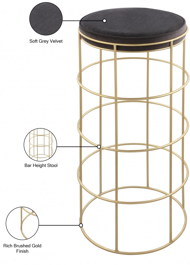 Tabouret de bar en velours Rebar