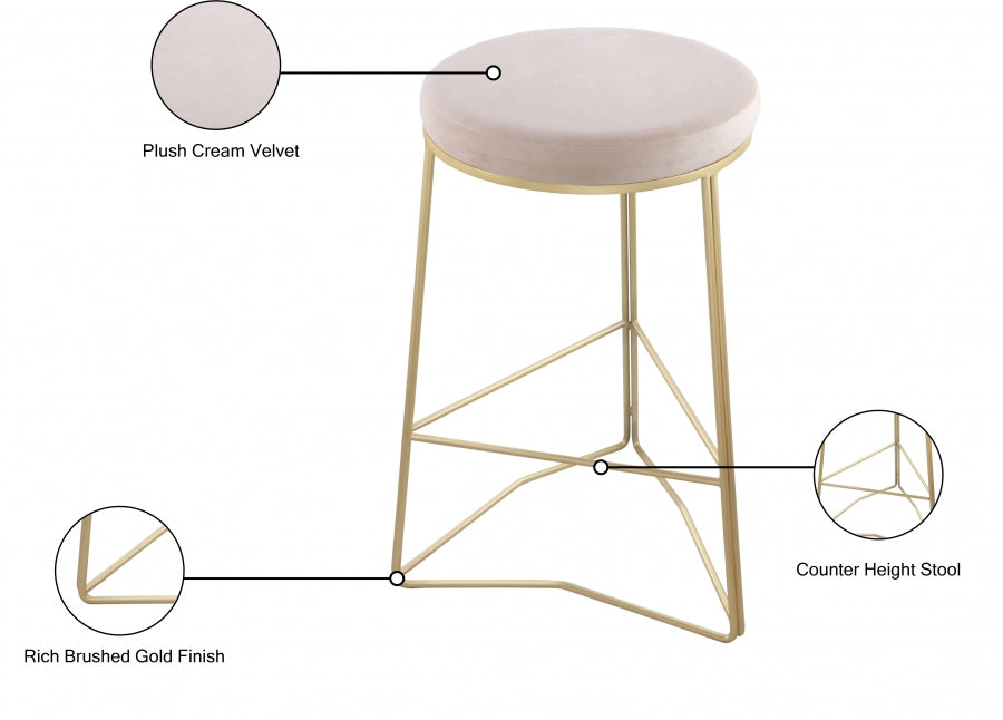 Tabouret de comptoir en velours Tres