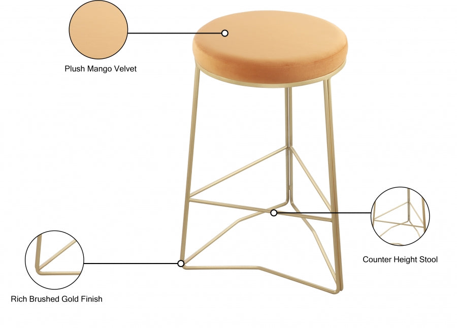 Tabouret de comptoir en velours Tres