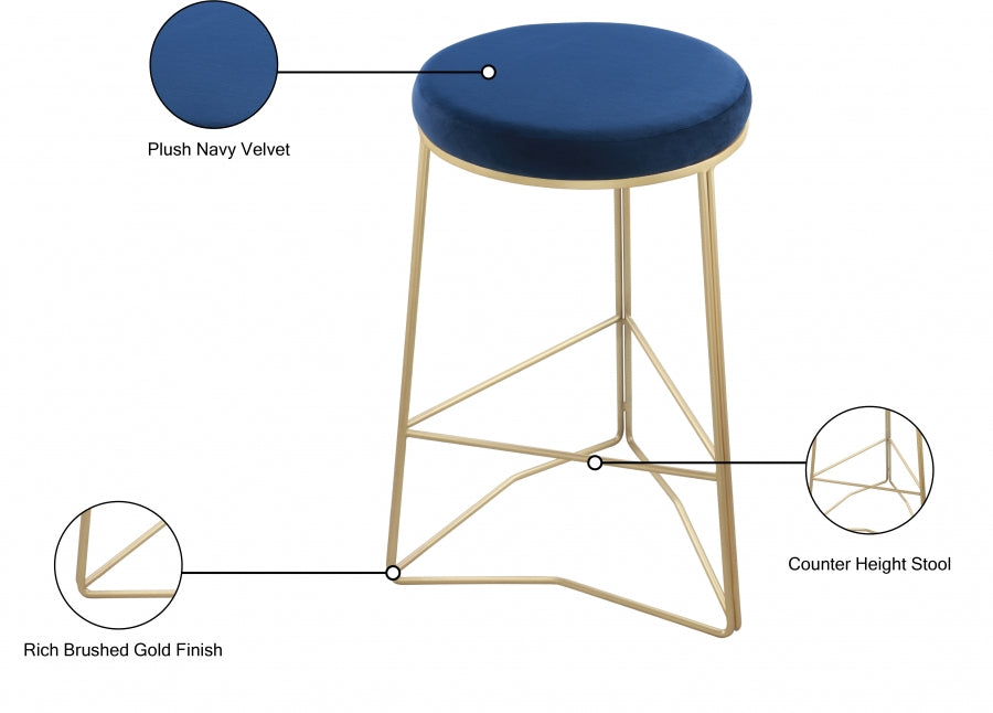 Tabouret de comptoir en velours Tres