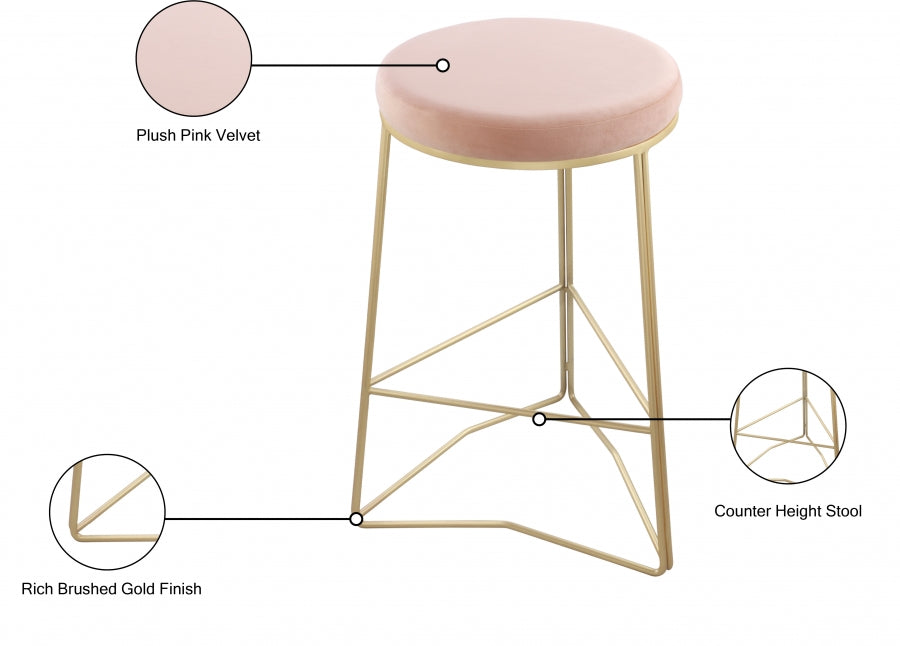 Tabouret de comptoir en velours Tres