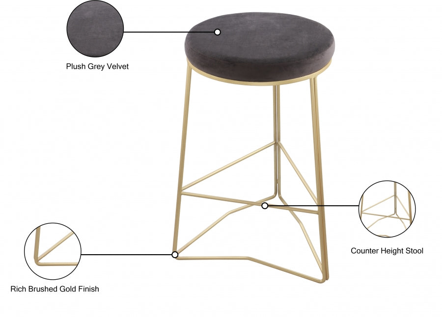 Tabouret de comptoir en velours Tres