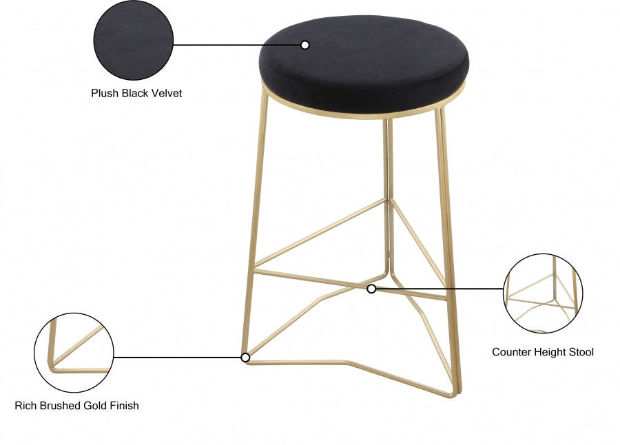 Tabouret de comptoir en velours Tres