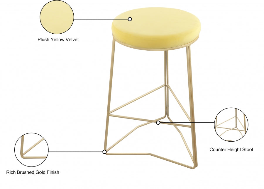 Tabouret de comptoir en velours Tres