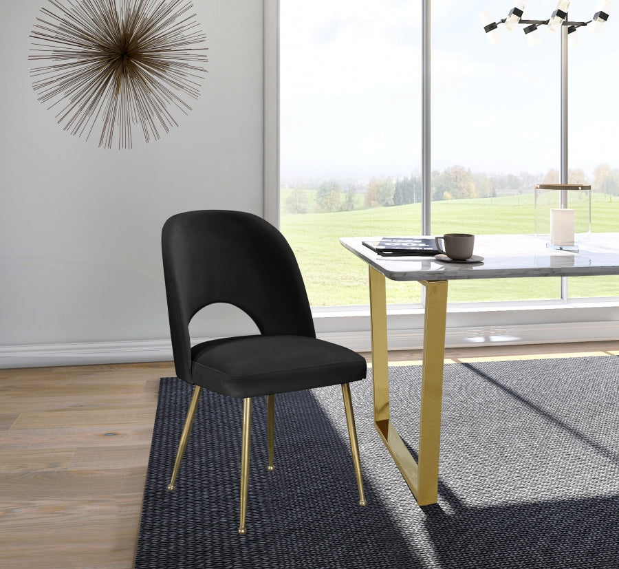 Chaise de salle à manger en velours Logan