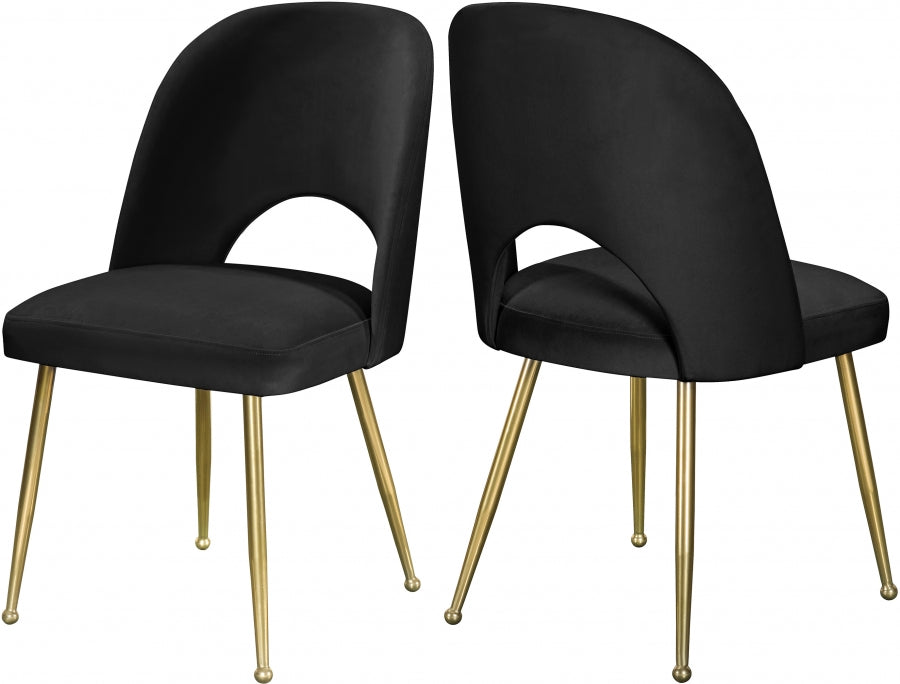Chaise de salle à manger en velours Logan