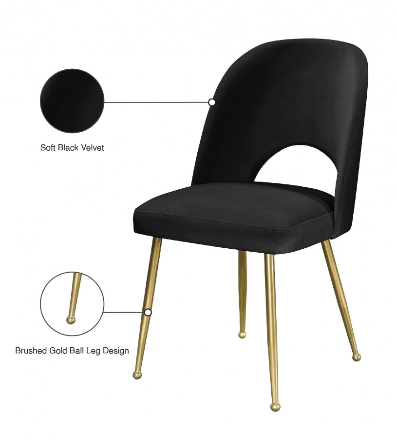 Chaise de salle à manger en velours Logan