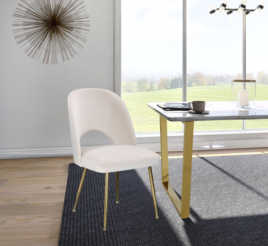 Chaise de salle à manger en velours Logan