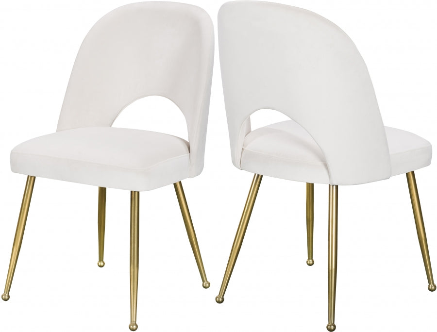 Chaise de salle à manger en velours Logan