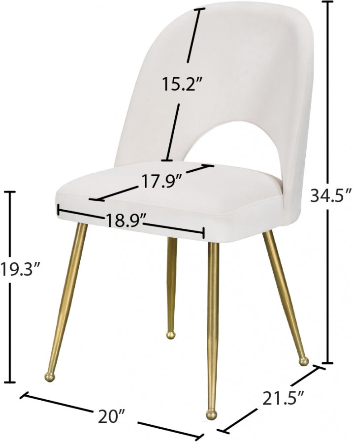 Chaise de salle à manger en velours Logan