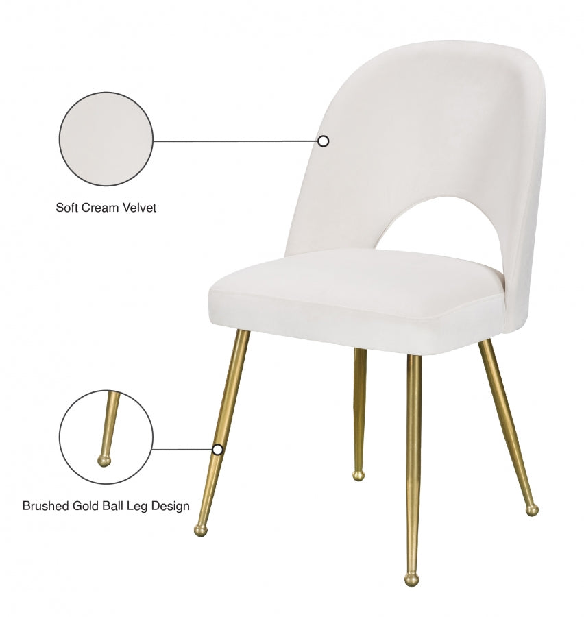 Chaise de salle à manger en velours Logan