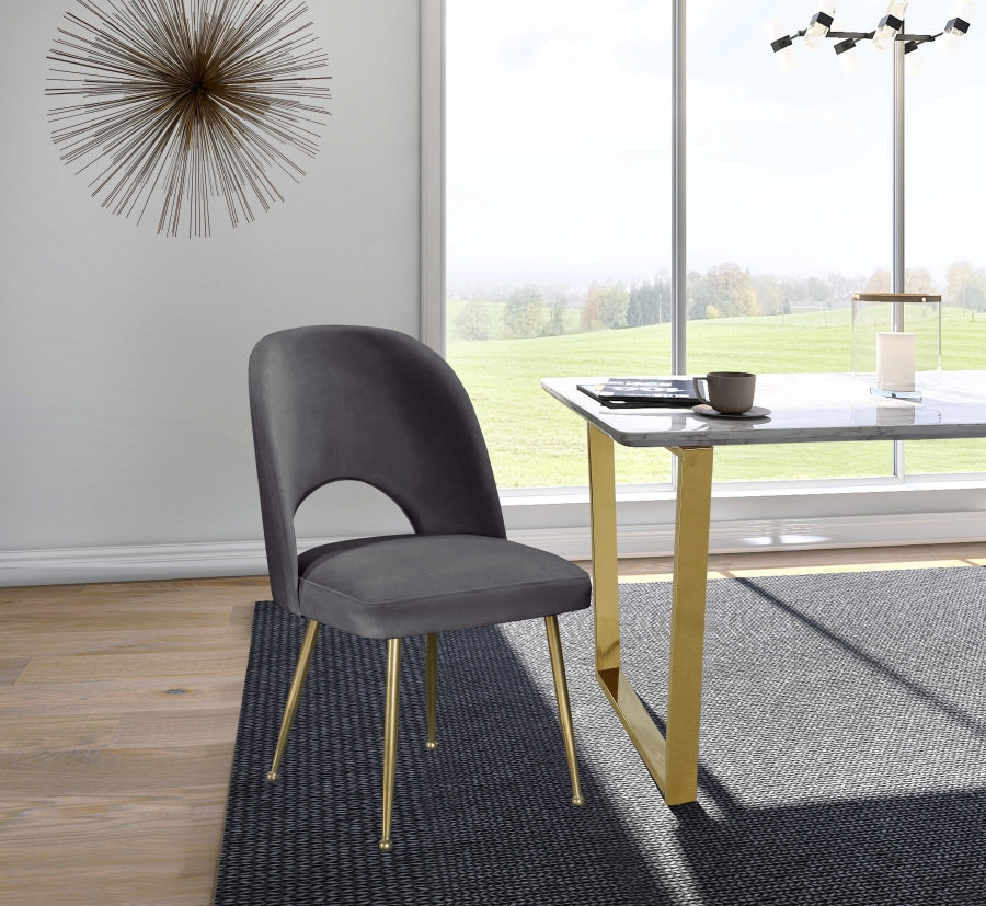 Chaise de salle à manger en velours Logan