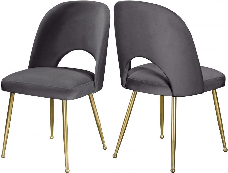 Chaise de salle à manger en velours Logan