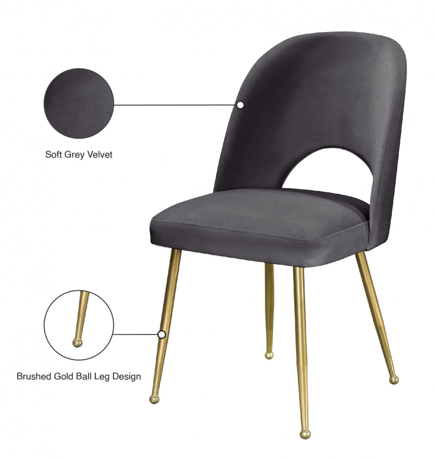 Chaise de salle à manger en velours Logan