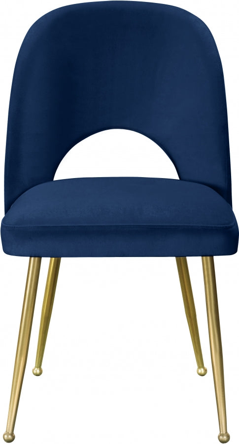 Chaise de salle à manger en velours Logan