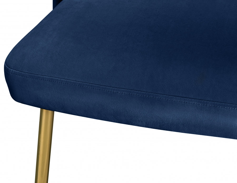 Chaise de salle à manger en velours Logan