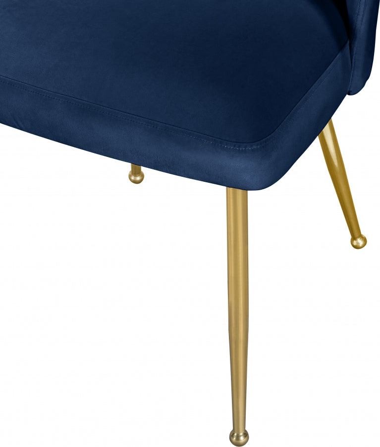 Chaise de salle à manger en velours Logan