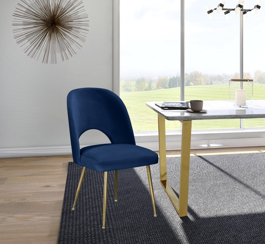Chaise de salle à manger en velours Logan