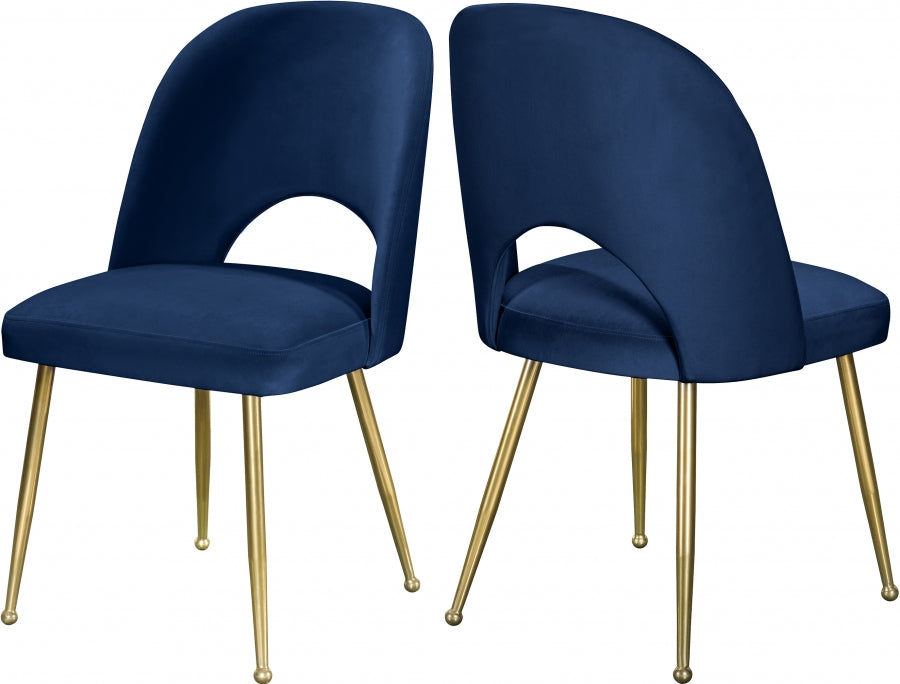 Chaise de salle à manger en velours Logan