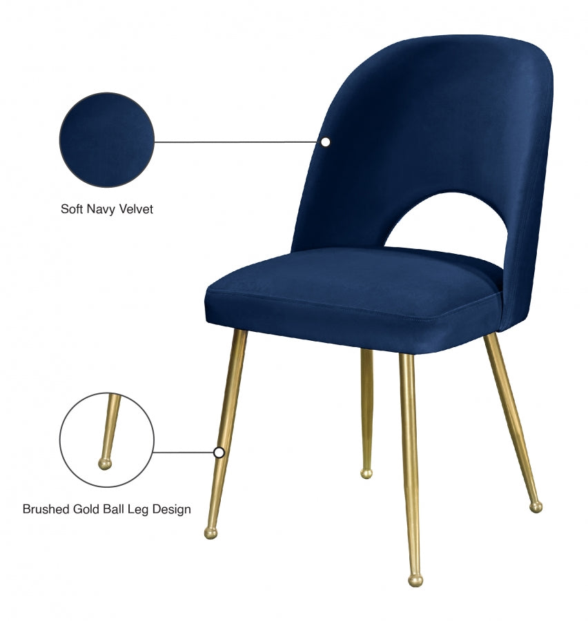 Chaise de salle à manger en velours Logan