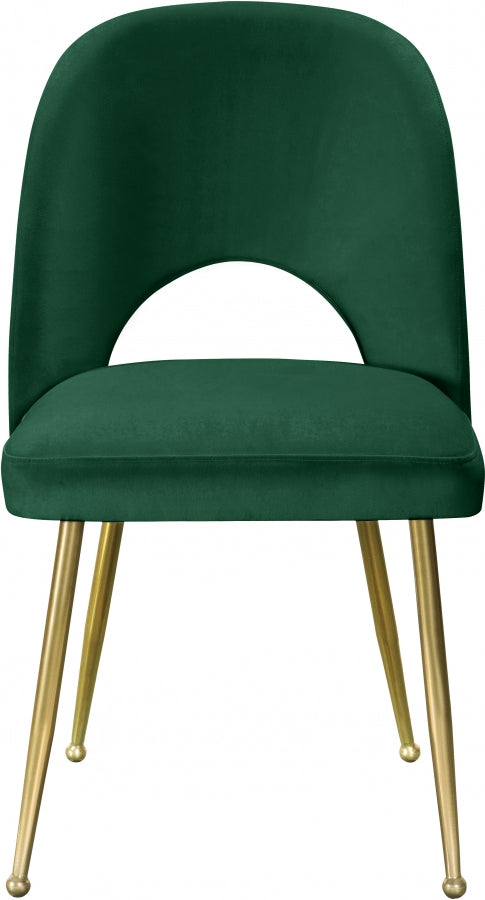Chaise de salle à manger en velours Logan
