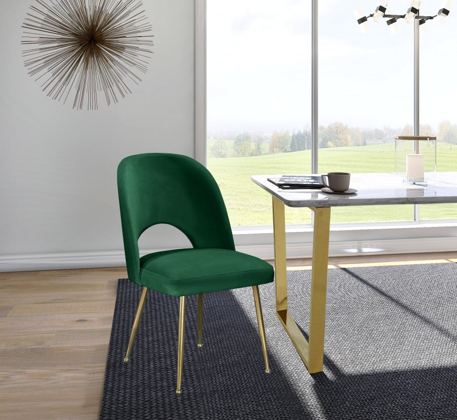 Chaise de salle à manger en velours Logan