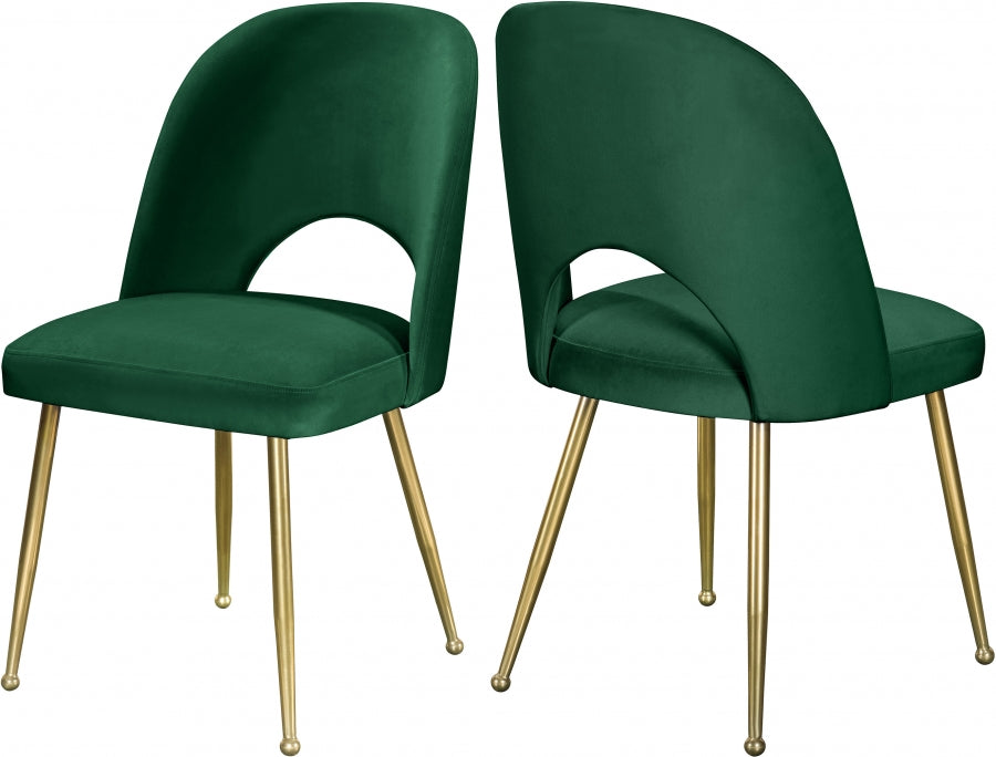 Chaise de salle à manger en velours Logan