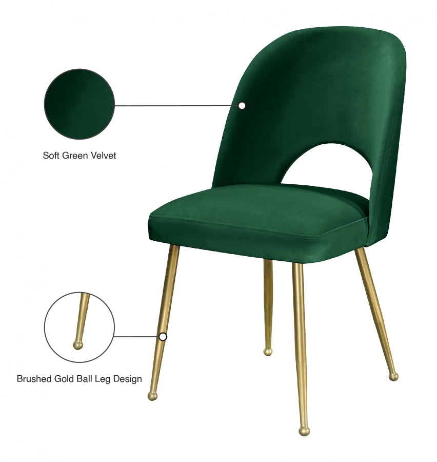 Chaise de salle à manger en velours Logan