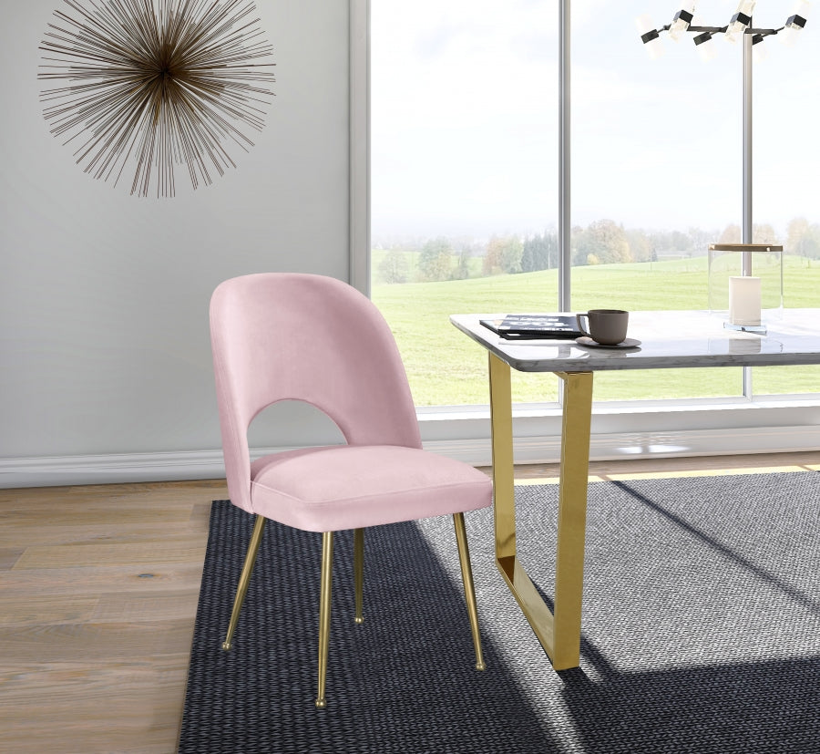 Chaise de salle à manger en velours Logan