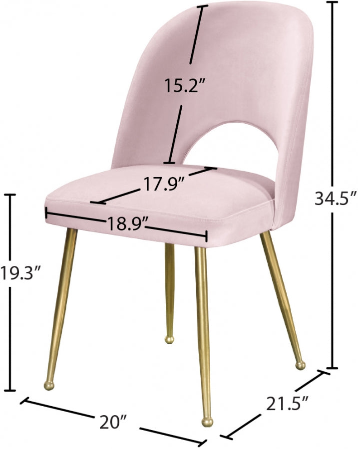 Chaise de salle à manger en velours Logan