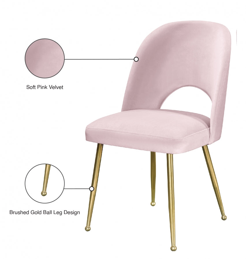 Chaise de salle à manger en velours Logan