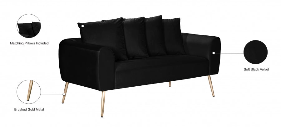 Causeuse en velours Quinn 