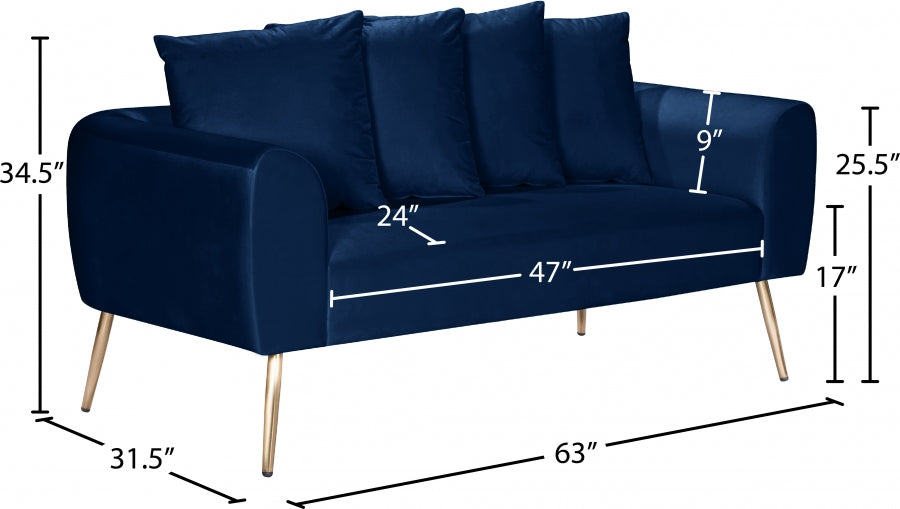 Causeuse en velours Quinn 