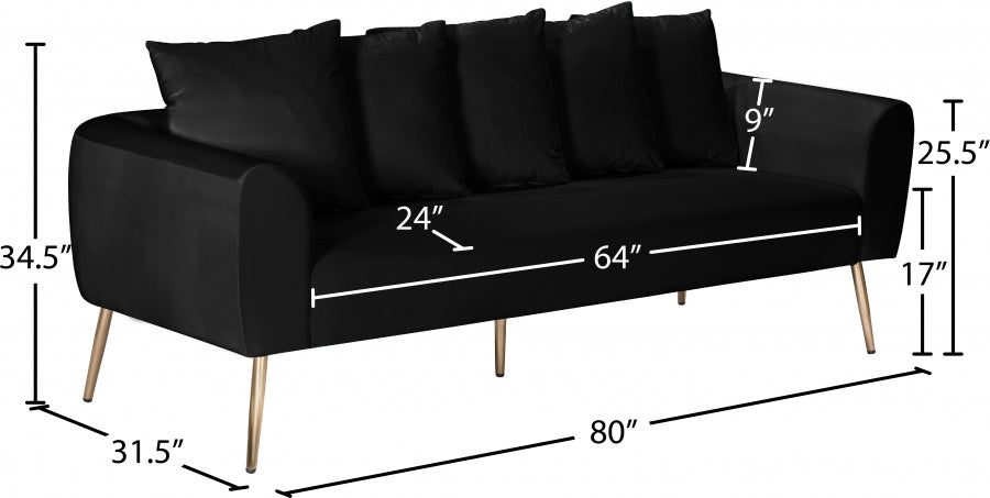 Canapé en velours Quinn