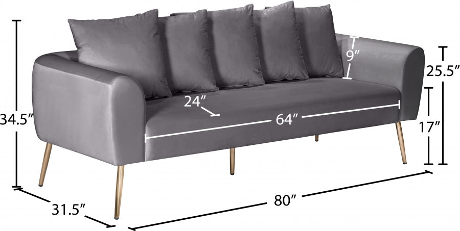 Canapé en velours Quinn