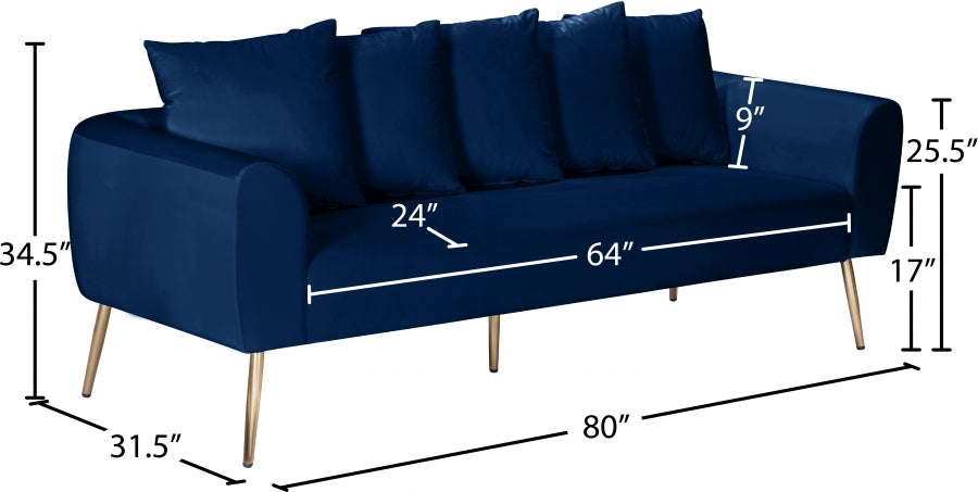 Canapé en velours Quinn