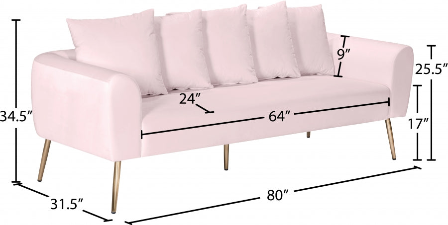 Canapé en velours Quinn