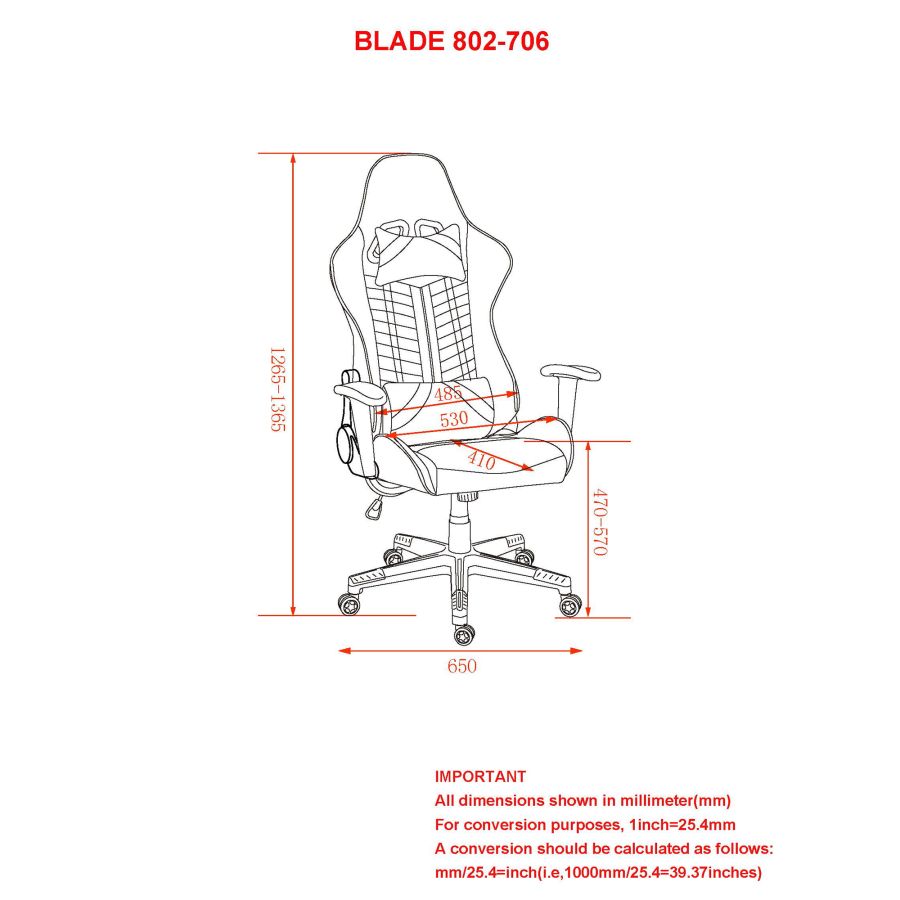 Chaise de bureau à domicile Blade en bleu