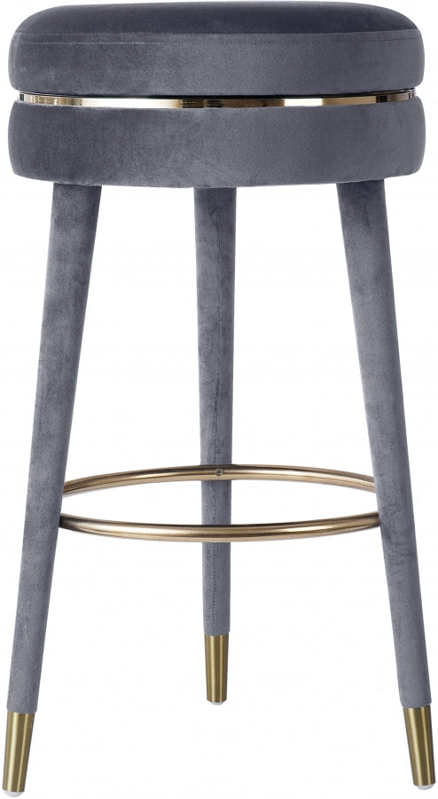 Tabouret de bar pivotant en velours corail