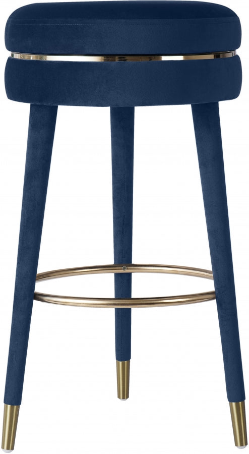 Tabouret de bar pivotant en velours corail