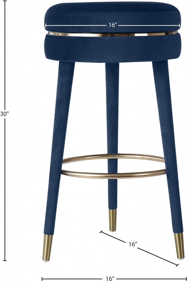 Tabouret de bar pivotant en velours corail