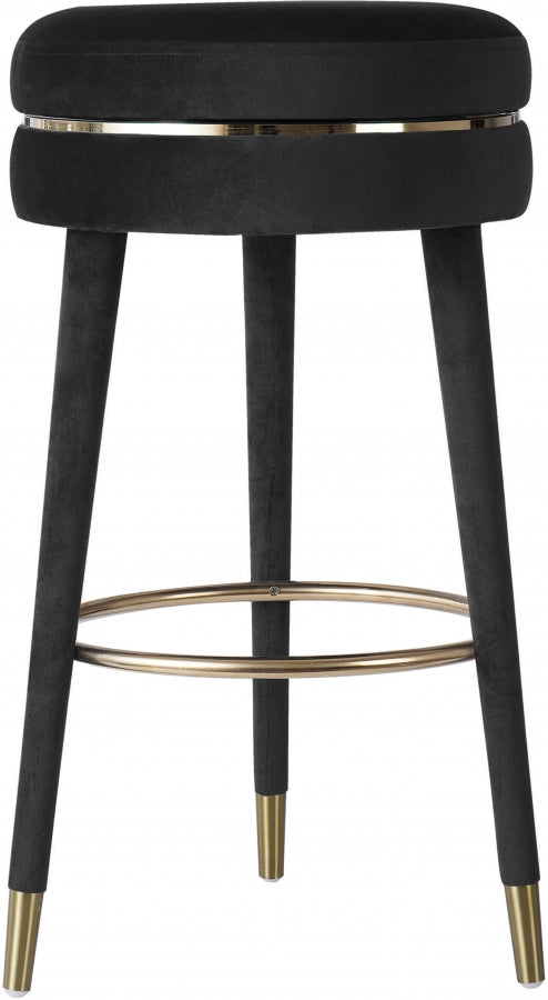 Tabouret de bar pivotant en velours corail